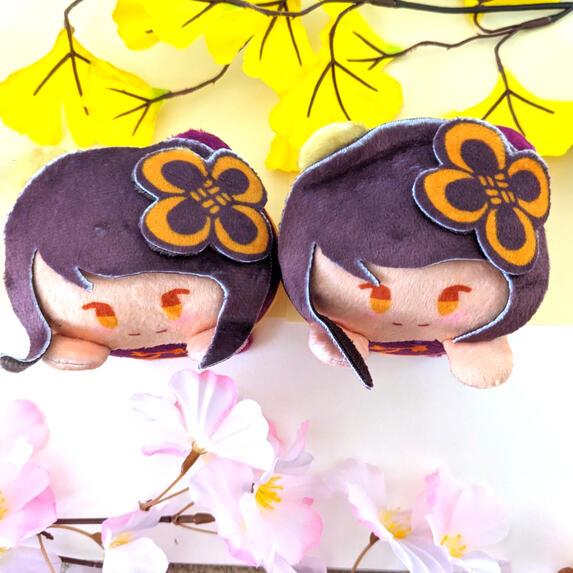 Bean style plush keychains of my mascot character, Aishi