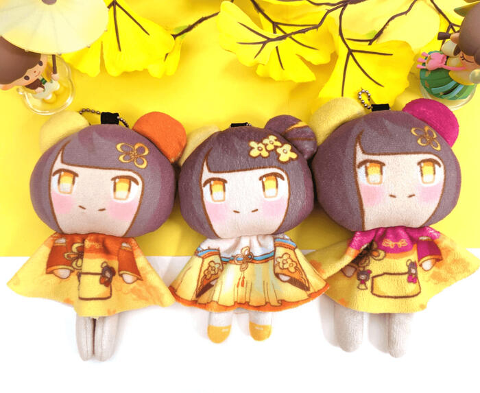 Sunny doll plush keychains of my mascot character, Aishi