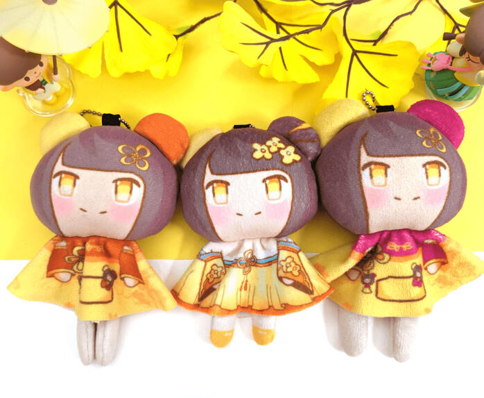 Sunny doll plush keychains of my mascot character, Aishi