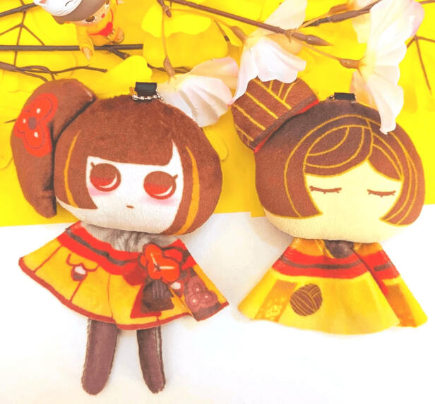 Sunny doll plush keychains of Tamoto (Chiori&#39;s doll) from Genshin Impact